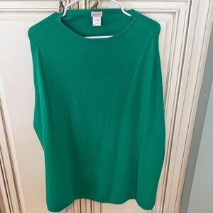 Elegant Green Knit Poncho